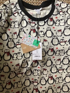 M&Co Grey Penguin Fleece Pyjamas Women Christmas Gift Warm Cosy UK 8-10 £28 - Picture 1 of 6