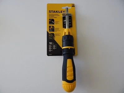 Stanley 68-010 Ratcheting Screwdriver with 10 Bits New - Image 1 of 3