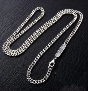 Collar de eslabones de plata esterlina pura S925 para hombre y mujer de 18-28 pulgadas de longitud - Imagen 1 de 5