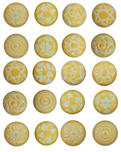 Set of 20 Yellow Decorative Pull Knobs for Door Drawer Cabinet Wardrobe Cupboard - Picture 1 of 5