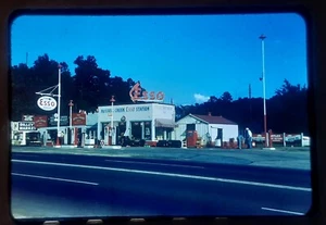c. 1953 Russell Creek ESSO GAS STATION HUNTINGTON WEST VIRGINIA Kodachrome Slide - Picture 1 of 4