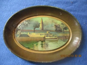 EARLY VINTAGE FERRY BUILDING SAN FRANCISCO TIP TRAY TIN LITHO SOUVENIR - Picture 1 of 3
