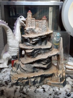 老式老式水族箱鱼缸陶瓷游泳穿越7英寸山顶城堡  — 第 1/4 张图片