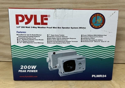Pyle PLMR24B 3.5'' 200 Watt 3-Way Black Weather Proof Mini Box Speaker System - Image 1 of 4