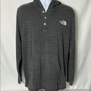The North Face Men’s Size Large Dark Gray Henley Style Hoodie Relaxed Fit - Picture 1 of 10