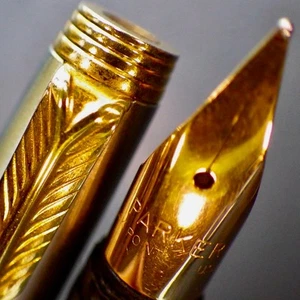 Serviced PARKER 75 Fountain Pen•Sac Aerometric•Flighter•GT•14K Gold M Nib - Picture 1 of 7