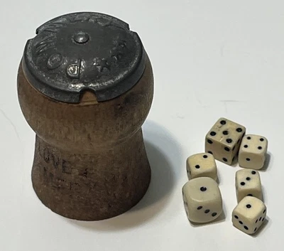 Vintage Pommery & Greno Reims Wooden Cork Metal Rope Dice Game Germany - Image 1 of 4