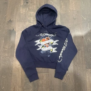Y2K Women’s Ed Hardy Cropped Fit Hoodie Size Large 21x20 - Picture 1 of 6