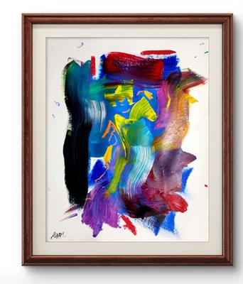 Arte Original Overtone 14x11 Abstracto Expresionista Pintura Original Sobre Papel Foto 1 de 4