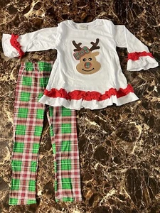Girls Reindeer Christmas Set Size 4/5 - Picture 1 of 5