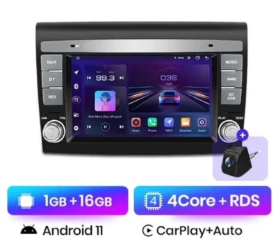RADIO 2 DIN 7" PER FIAT BRAVO 07/12 ANDROID GPS BLUETOOTH USB 1/16 CARPLAY CAMER - Immagine 1 di 4