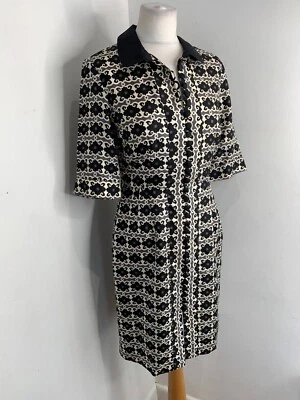 Milly New York silk shirt dress US 8 UK 12 VGC pattern print button front sheath - Image 1 of 4