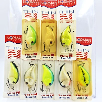 Discontinued Norman Thin N 3/8 oz Crankbait 2 - 5 Feet You Choose Color - Image 1 of 3