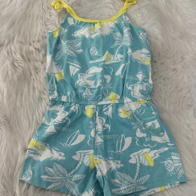 Gymboree girls beachy romper 8 cotton adorable short EUC - Image 1 of 4