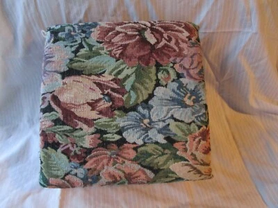 Foldable Foot Stool Adjustable Fold-A-Way Tapestry Foot Rest Wheels 12x12x5"shut - Image 1 of 4