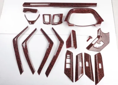 Kit de cubierta interior de coche de grano de madera de ágata de 17 piezas para Toyota RAV4 2013-2019 Foto 1 de 4