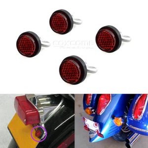 4Pcs Red Reflectors Screw on License Number Plate Reflective For Car Bus Bike - Picture 1 of 10
