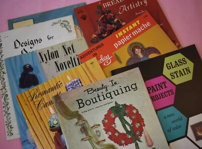 Lot Of Obscure Craft Mags 1960s, Glass Staining Decoupage Nylon Net Boutiquing - Image 1 of 4
