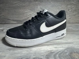 Nike Air Force 1 Shoes Black White Leather CT7724-001 Youth Size 6 - Picture 1 of 21