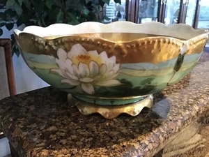Tazón de patas florales doradas doradas doradas doradas Pickard T&V Limoges firmado 9,5"" FRANCIA - Imagen 1 de 12