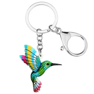 Acrylic Cartoon Hummingbird Birds Keychains Purse Key Ring Novelty Jewelry Gifts - Picture 1 of 11