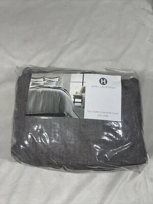 NIB $335 [ Full/ Queen ] Comforter Cover for Hotel Collection Linen in Grey D244 - Image 1 of 4