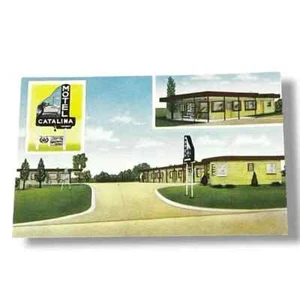 Postcard Motel Catalina Pratt Kansas Roadside Linen Card C400 - Picture 1 of 2