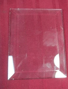 3 BEVELED GLASS RECTANGLE 5mm Thick 4 3/8" x 3 5 /16" CLEAR VINTAGE CHIP PANELS - Picture 1 of 5