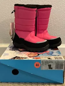 Khombu Girl's Snow Walker Pink Zip Boots Waterproof Size 12 New w/Box - Picture 1 of 13
