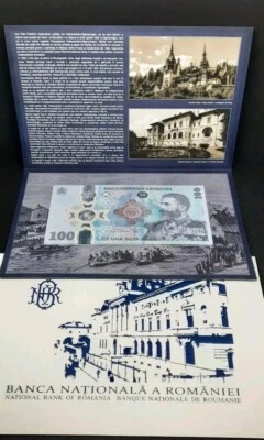 Romania 100 lei 2024 UNC P-new Carol I King FOLDER Charles I  HOHENZOLLERN  - Bild 1 von 4