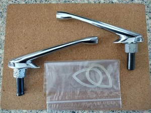 PAIR OF NEW OLD STOCK CLASSIC CHROME WING MIRROR ARMS - TUDOR / DEX / DESMO etc. - Picture 1 of 12