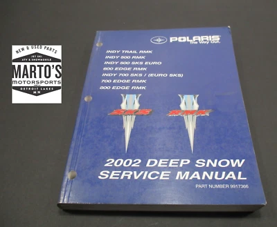 OEM POLARIS 2002 INDY RMK SKS 500 700 800 EDGE RMK БУМАГИ МАГАЗИН СЕРВИСНОЕ РУКОВОДСТВО - Изображение 1 из 4
