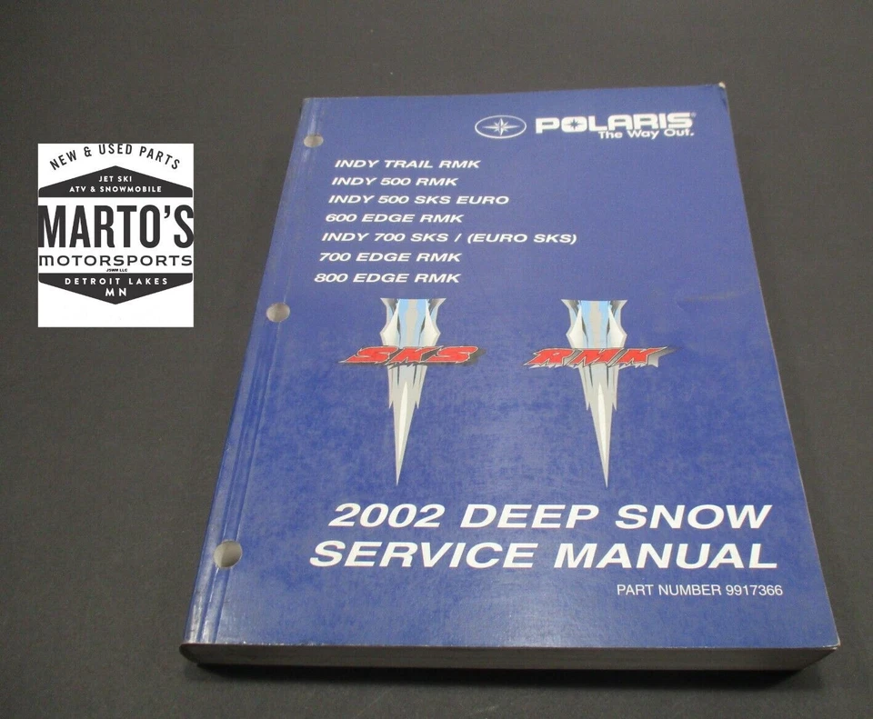 OEM POLARIS 2002 INDY RMK SKS 500 700 800 EDGE RMK БУМАГИ МАГАЗИН СЕРВИСНОЕ РУКОВОДСТВО - Изображение 1 из 4