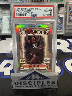 2023 Bowman Chrome U Sharp Shooters Cody Williams PSA 10 - Image 1 of 2
