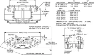 Wilwood 120-8729 Powerlite Universal Radial Mount Caliper 4 Pistones Rojo - Imagen 1 de 2
