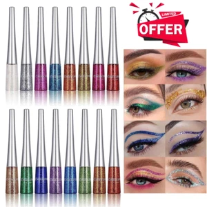 Long Lasting Glitter Liquid Eyeliner Metallic Sparkling Shimmer Party Makeup UK - Picture 1 of 29