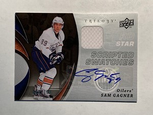 2008-09 UD Trilogy Scripted Swatches SAM GAGNER 88/100 Auto Jersey Card# 3RD-SM