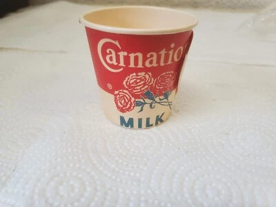Taza pequeña de cartón de 2-1/2" clavel leche lácteos decoración Waverly Iowa  Foto 1 de 4