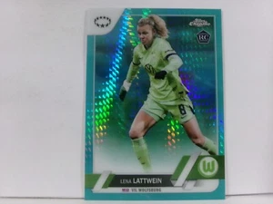 Lena Lattwein 2022-23 Topps cromado para mujer UCL Aqua Prism novato #37 Wolfsburg - Imagen 1 de 2