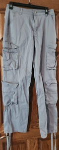 Gilipur Cargohose Damen Gr. L grau Baumwolle Mid Rise Cargotaschen gerades Bein - Bild 1 von 6