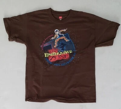 Eskimo Joe's Stillwater T-Shirt Boys Youth L 14 16 Brown Graphic Earthquake Zone - Image 1 of 2