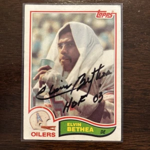ELVIN BETHEA 1982 Topps Football AUTOGRAFO firmato #94 sgualcito - Foto 1 di 2