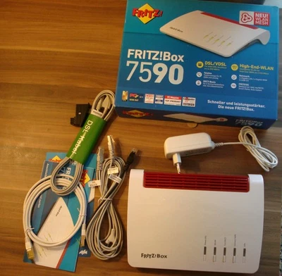 AVM FRITZBox 7590 DSL Modem DSL/VDSL,1.733 MBit/s (5GHz) & 800 MBit/s (2,4 GHz) - Bild 1 von 3