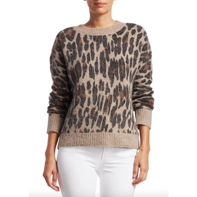 Rails Crewneck Lana Leopard Print Sweater Size X-Small Boho Animal Cozy Neutral - Image 1 of 4