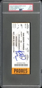 Jackson Merrill Signed 10th Home Run Ticket Stub 6/22/24 Autographed PSA 9/10 - Picture 1 of 2