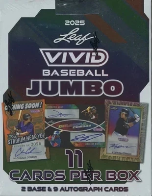 Caja enorme de béisbol Leaf Vivid 2025 sellada de fábrica 9 autos envío gratuito Foto 1 de 3