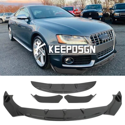 适用于奥迪 A5 V8 S5 A6 RS6 光泽前保险杠唇部分离器锅炉下巴加长 — 第 1/4 张图片