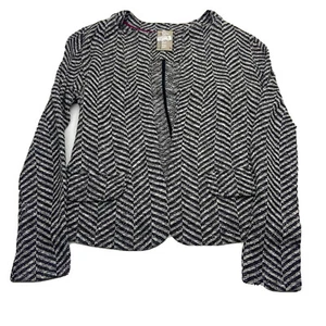 Anthropologie Dolan Womens Medium Cardigan Open Front Blazer Black White EUC M - Picture 1 of 10