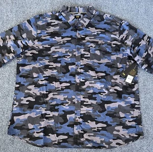Lee NWT Mens 3XL Shirt Blue Camouflage Long Sleeve Button Up Outdoors - Picture 1 of 14