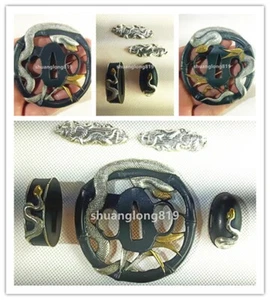 Brass Tsuba Handguard Guard Fuchi Kashira Menuki Japanese Samurai Katana Sword - Picture 1 of 7